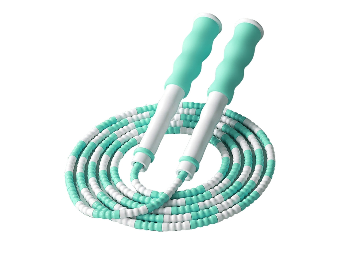Cuerda Para Saltar Ajustable Para Estudiantes, 2,8 M, Estilo Bambú, Verde.