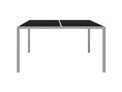 Mesa de jardín exterior de 130x130x72 cm, acero y cristal, gris HARLANV1
