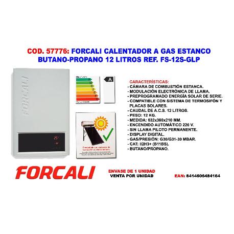 Forcali calentador a gas estanco butano-propano 12 litr fs-12s