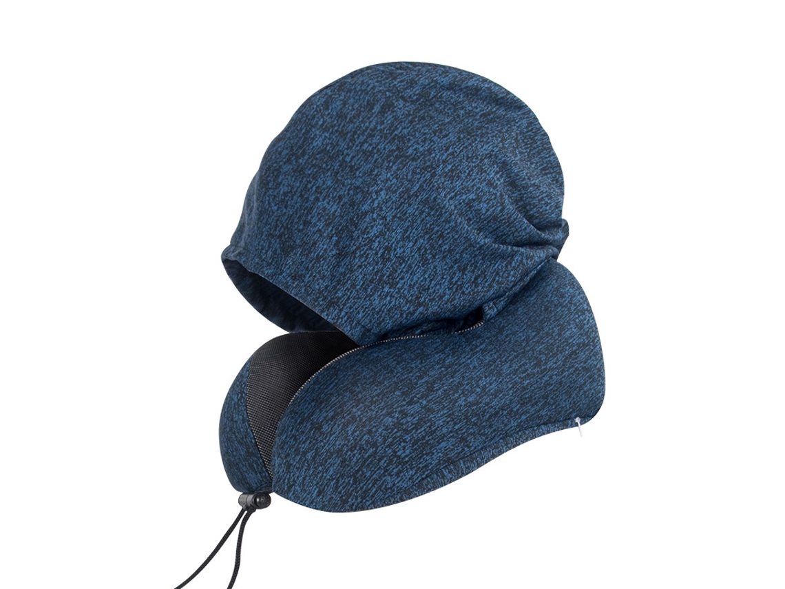 Almohada De Viaje, Almohada De Viaje Con Capucha, Soporte Para El Cuello, Material De Espuma Viscoelástica Cómodo, Azul Marino.