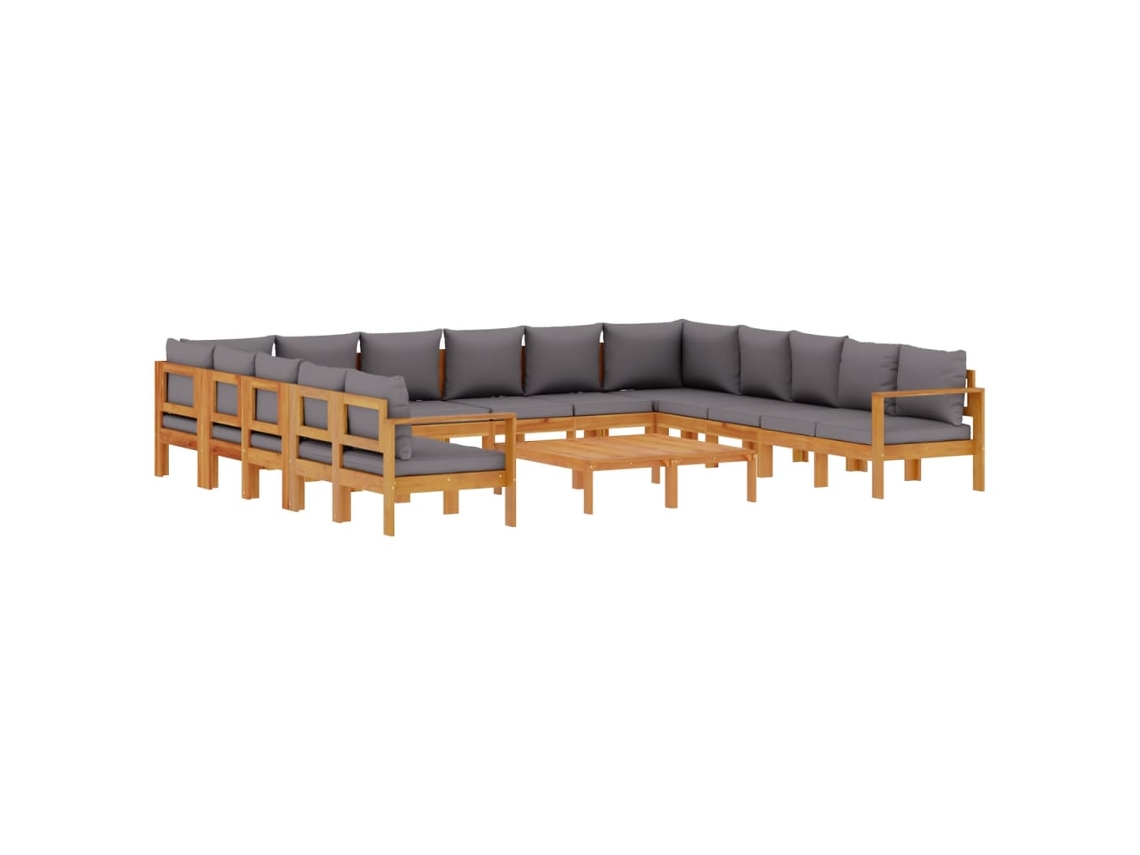 Conjunto de 10 sofás de jardín con cojines de acacia maciza MAISON EXCLUSIVE (10 uds.)