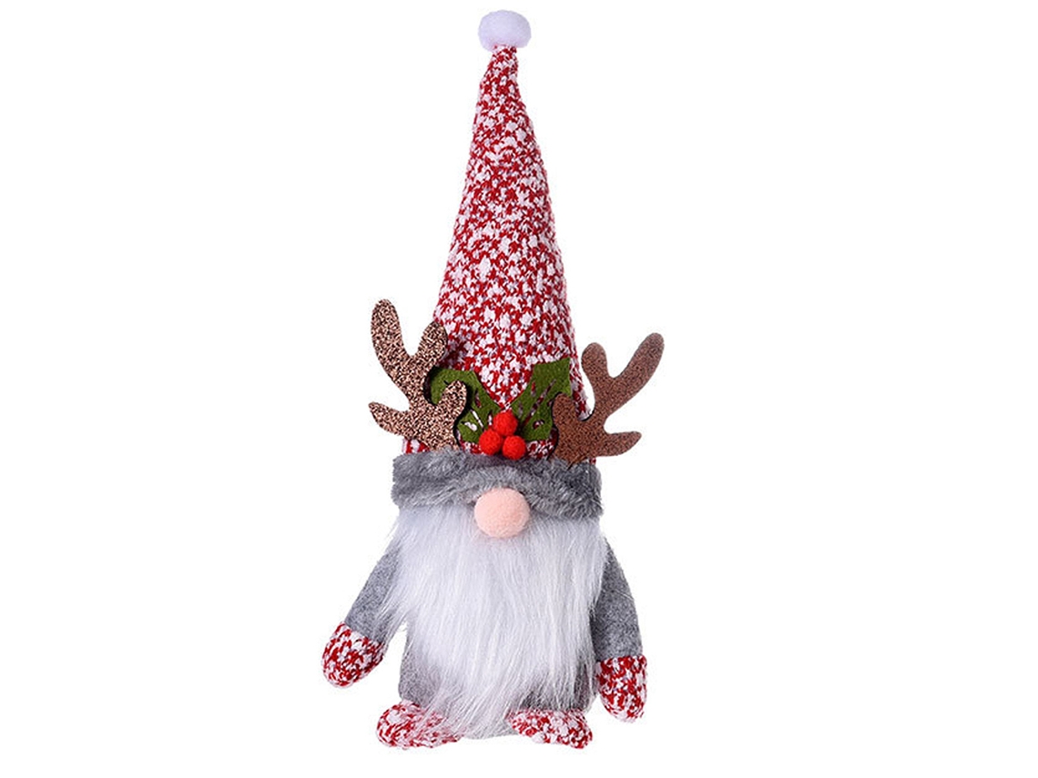 Muñeco de peluche sin rostro con cuernos, decoración navideña