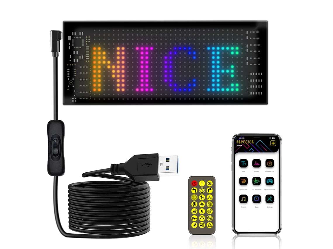 2026-pantalla Led Flexible Para Coche Con Control App Bt, Ip65 Impermeable, Personalizable Y Pantalla Suave Para Publicidad Vehicular