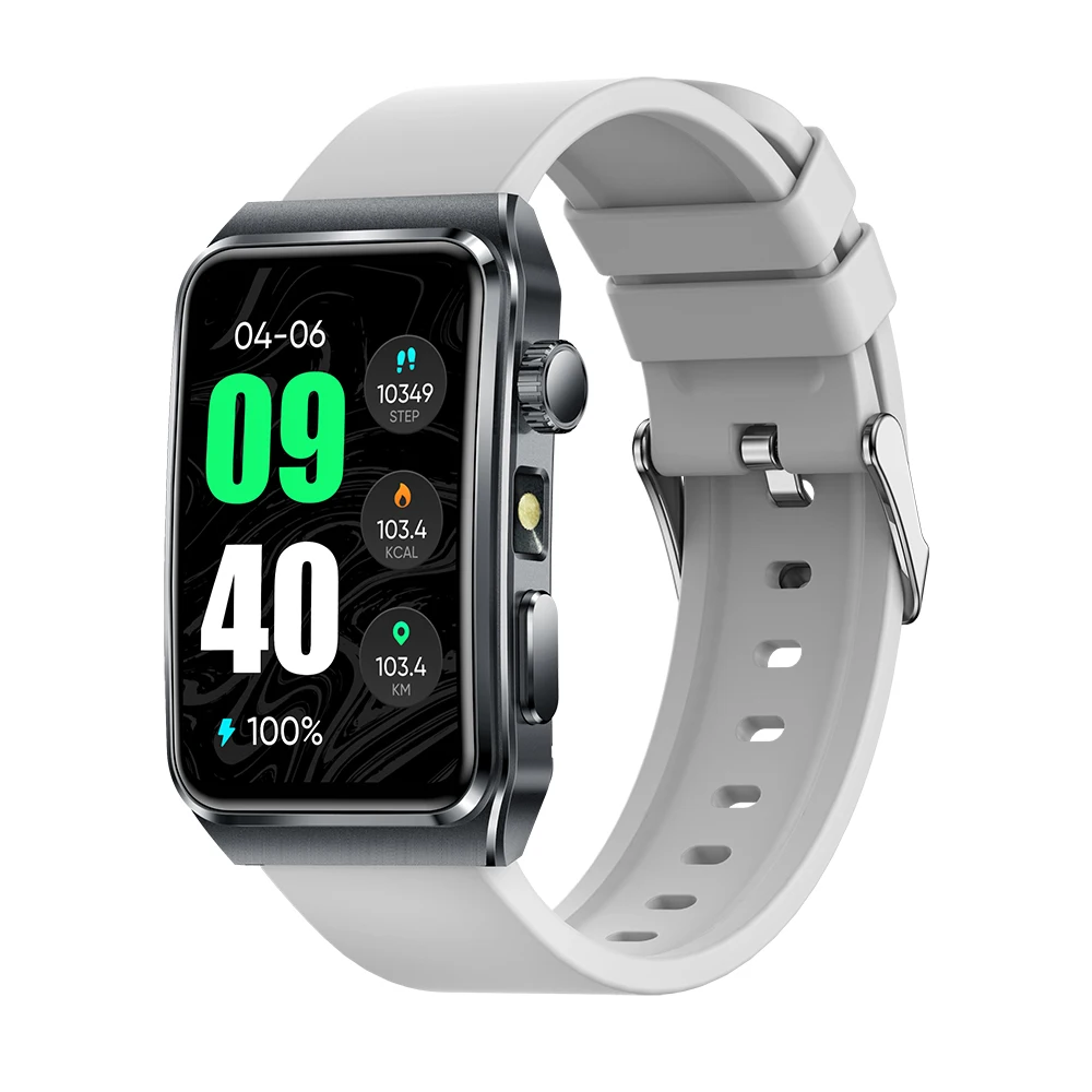 (silicona Gris) Reloj Inteligente Con Rastreador De Actividad Física, Linterna Y Llamadas Bluetooth
