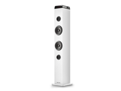Torre de sonido Skycharm Pro blanca de 50 W, función de transmisión, entrada de micrófono, compatible con tecnología Bluetooth. Radio FM/USB/Óptica/Auxiliar. Mando a distancia. Ngs