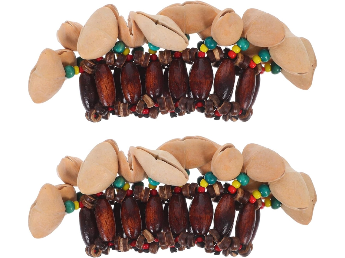 Pulsera De Percusión De Estilo Tribal Africano En Conchas Naturales, Campana De Mano Para Danza Y