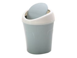Mini Papelera Multifuncional De Escritorio Con Tapa Abatible, Pequeño Contenedor De Residuos De Plástico Para El Hogar/oficina, Azul