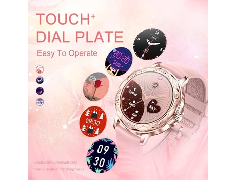 Relojes inteligentes para mujeres, rastreador de sueño Bluetooth 5.2 con fondo de frecuencia cardíaca DIY, relojes inteligentes de salud impermeabl...
