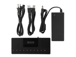 Hub Usb 3.0 De 10 Puertos Con 2 Puertos De Carga Rápida, Indicador Led, Adaptador De Hub De Carga Portátil