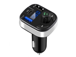 Transmisor de FM YIZHOOD F17 Bluetooth 5.0 Dual USB PD Tipo C Carga rápida Bluetooth Micrófono Manos Libres negro