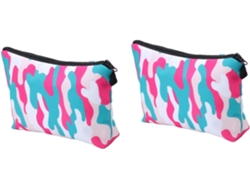 Neceser Portátil De Maquillaje Y Aseo De Camuflaje De 2 Piezas Con Capacidad Conveniente Para