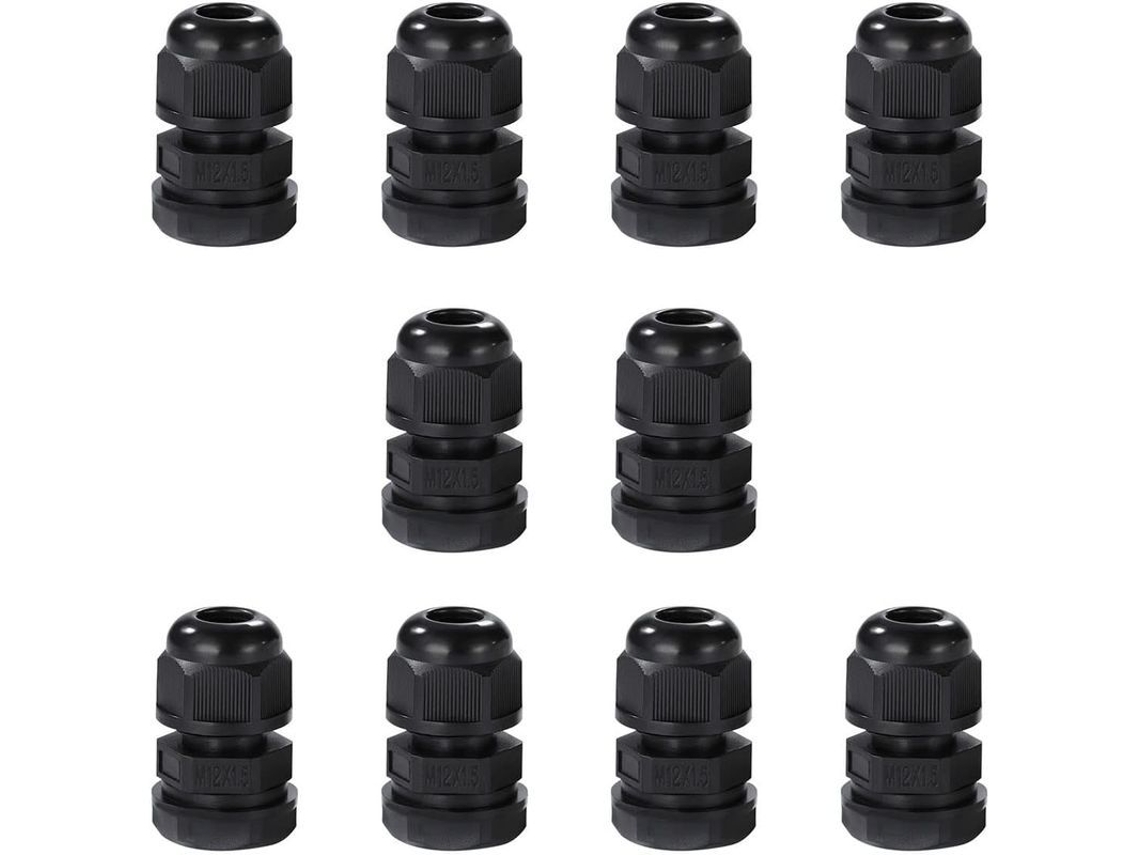 Manguitos De Cable M12 Paquete De 10 Ip68 Impermeable Nylon Conexión Qvy