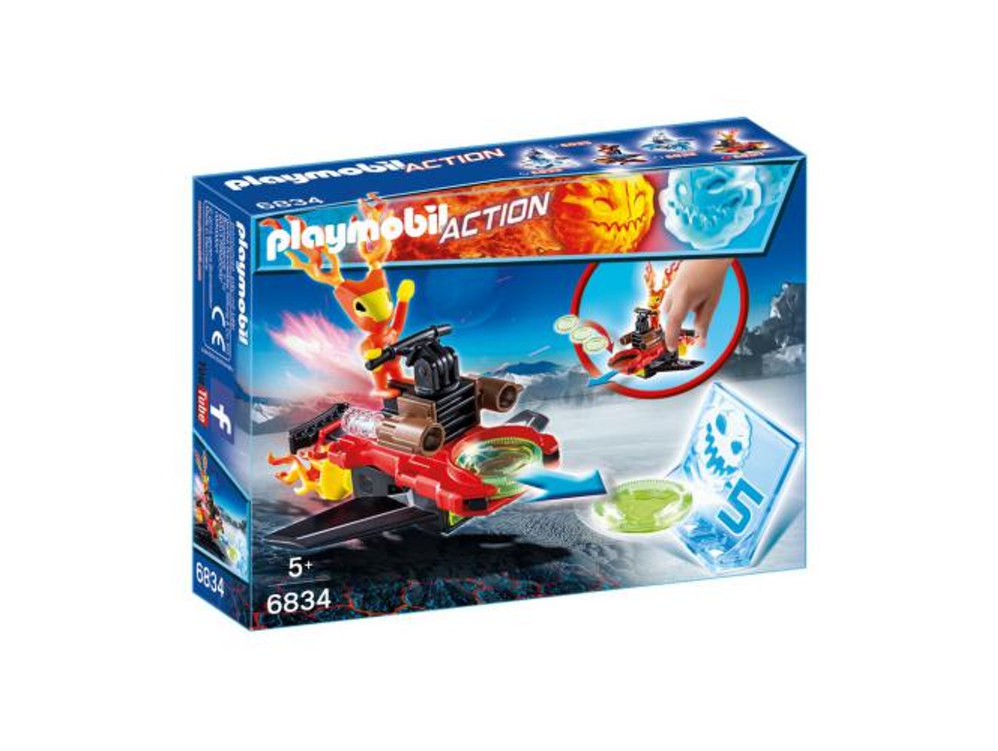 PLAYMOBIL Sports & Action: Robot de fuego con lanzador - 6834 (Edad Mínima: 5)