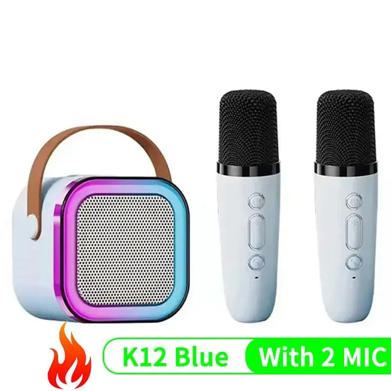 (azul, 2 Microfones) Máquina De Karaokê, Sistema De Som Pa Bluetooth De 5.3 Canais, Iluminação Rgb