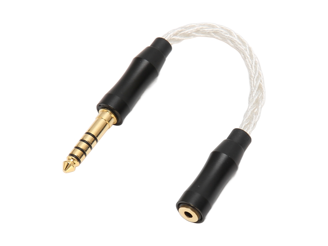 Cable Adaptador Para Auriculares De 2,5 Mm Hembra A 4,4 Mm Macho, Cobre Cristalino, 14 Cm, Plateado