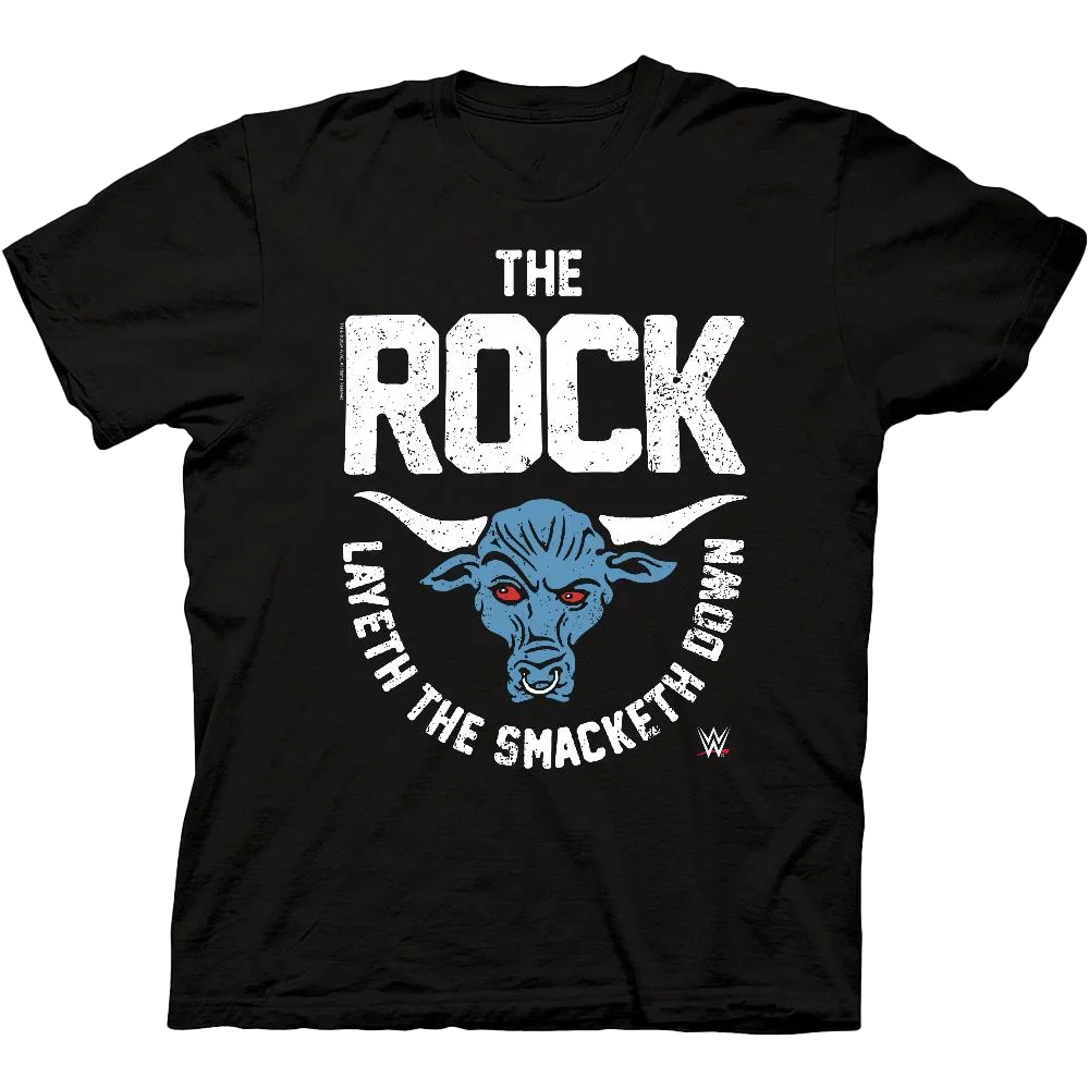 Wwe The Rock Layeth The Smacketh Down T-shirt Unisex Rockinstone Size:l