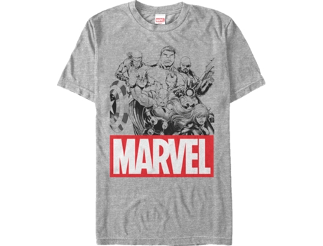 Camiseta de Hombre SUPERHEROMARVEL Marvel Avengers Group Algodón (2XL)