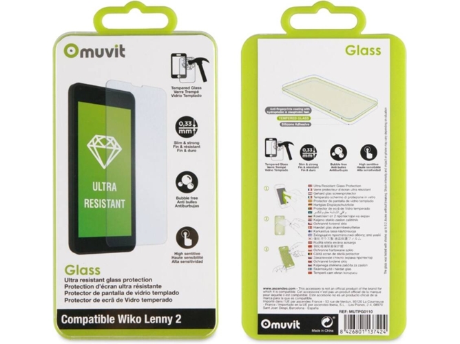 Protector de Pantalla Wiko Lenny 2 MUVIT Glass