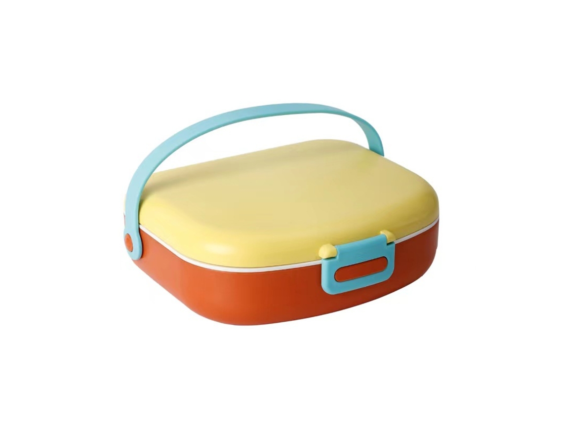 Fiambrera para estudiantes y niños, con cuatro compartimentos para conservar los alimentos frescos, compartimento separado con asa.