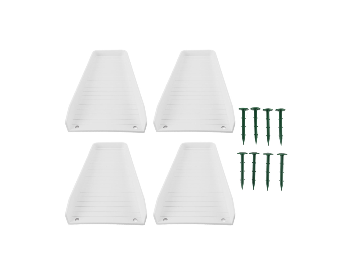4 Bloques de Lluvia para Canalones con 8 Tornillos para Proteger la Base Blanca