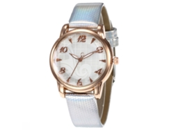 Reloj De Pulsera Sencillo E Informal Para Mujer Con Correa De Pu Y Esfera Redonda Dorada Y Plateada.