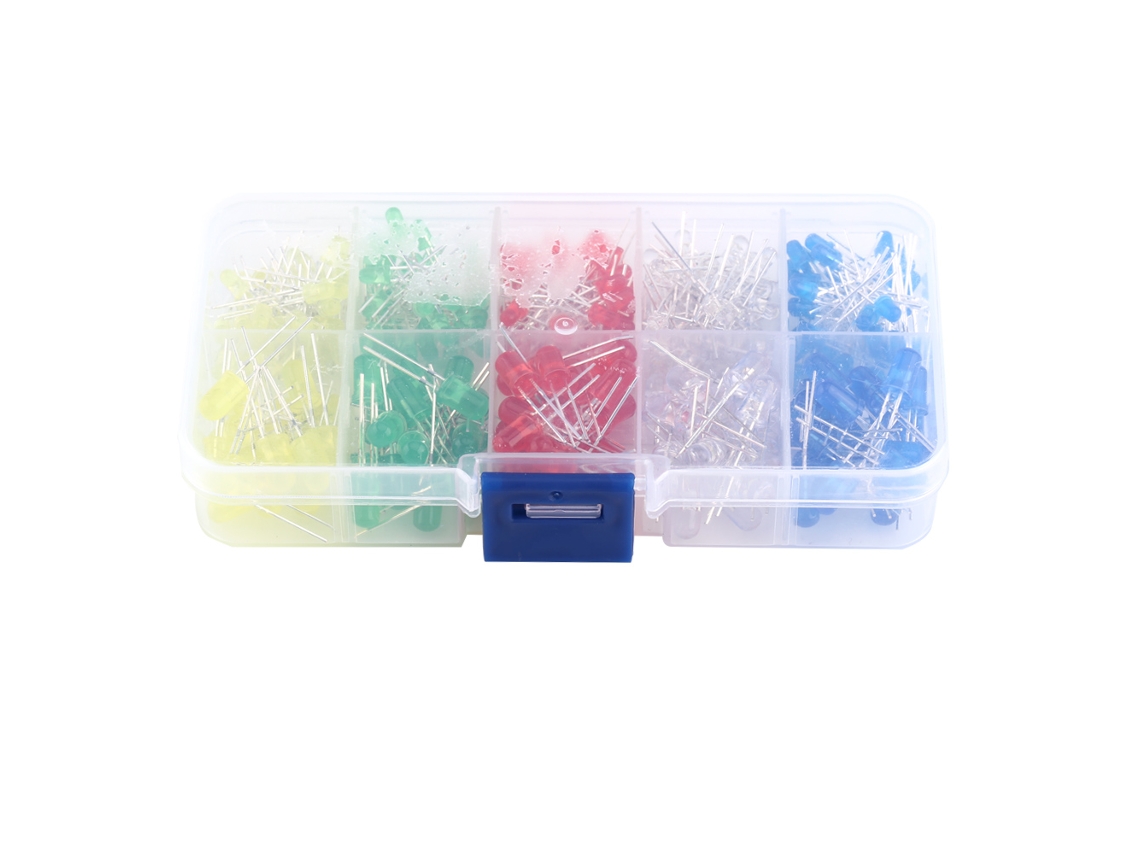 Kit De 300 Diodos Led De 3 Mm/5 Mm En Blanco, Amarillo, Rojo, Azul Y Verde Para Proyectos De Bricolaje.