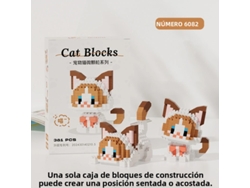(estilo 6) Juguete De Bloques De Construcción Con Diseño De Vaca, Degradado Plateado Y Gato Naranja Miau Miau