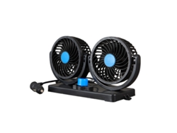 Ventilador Para Veículos, 12 V. Ventilador De Cabeça Dupla Para Veículos, Rotação De 360°, Duas Velocidades De Vento.