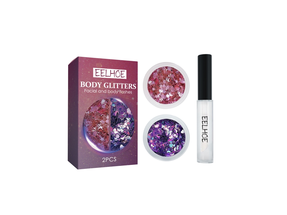 Maquillaje corporal con purpurina Eelhoe para uñas de fiesta