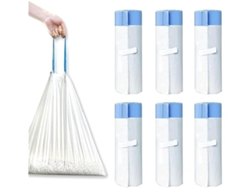 Paquete Contiene 90 Bolsas De Basura Aptas Para Inodoros Con Descarga Automática. Cuenta Con Un Cordón Para Un Cierre Fácil Y Está Fabricada