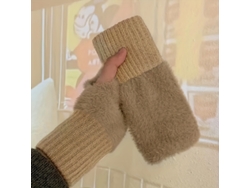 Guantes unisex para pantallas táctiles, resistentes al viento, de ante, con dedos cortos, para invierno STELASPLEN