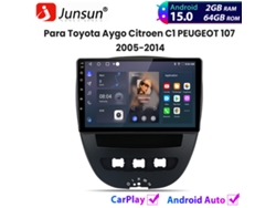 Radio Para Coche Junsun Android 15 Carplay Para Toyota Aygo, Citroën C1, Peugeot 107 (2005-2014), Gps, Navegación, Bluetooth, Fm, Wifi, 2+64 Gb