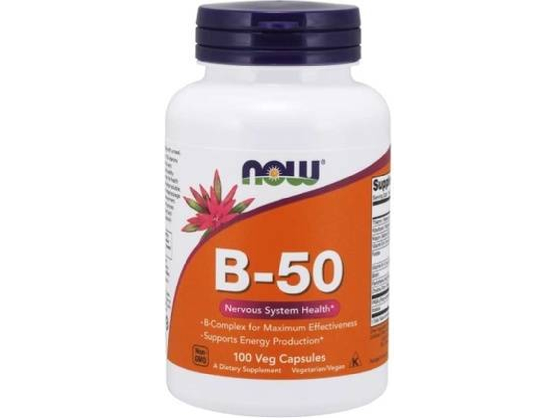 Complemento Alimentar NOW Vitamina B- (100 cápsulas vegetais)
