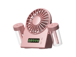 Ventilador nebulizador de doble pulverización Eifson con pantalla digital y depósito de agua extraíble (rosa)