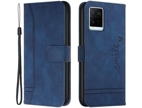 Funda Vivo Y21 HFS-HOUSE Motif Smile (Azul)