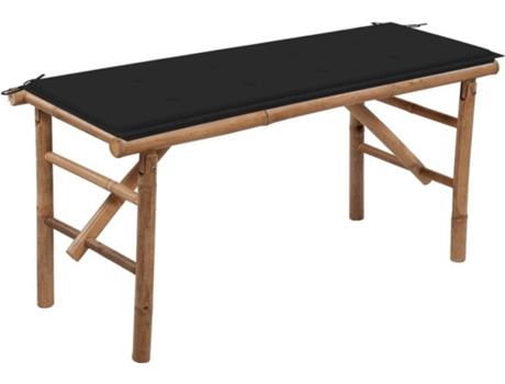 Banco de jardín VIDAXL Negro Bambú (118x38x45 cm)