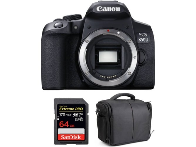 Kit Cámara Réflex CANON EOS 850D + SanDisk 64GB + Bolsa