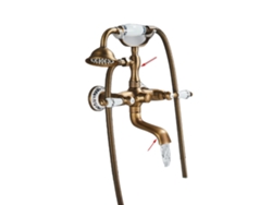 Grifo de bañera en cascada, diseño elegante, control de temperatura dual, latón antiguo OEM