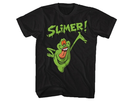 Camiseta ROCKINSTONE Slimer Real Ghostbusters desgastada (M)