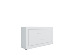 Aparador Elios con 2 puertas y 3 cajones, 150x40x83,5 cm, blanco brillo.