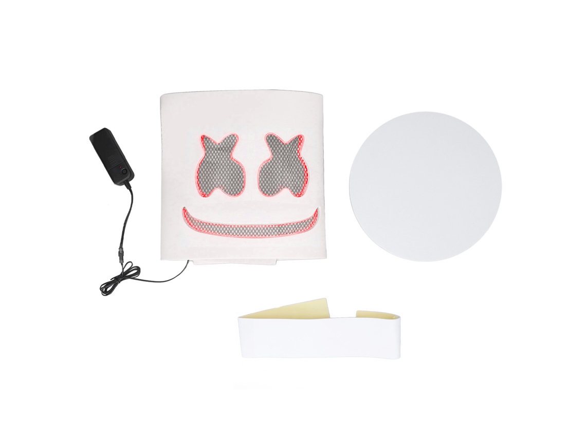 Máscara Led De Cabeza Dj Para Festival De Música Capucha Iluminada Para Cosplay Color Rojo