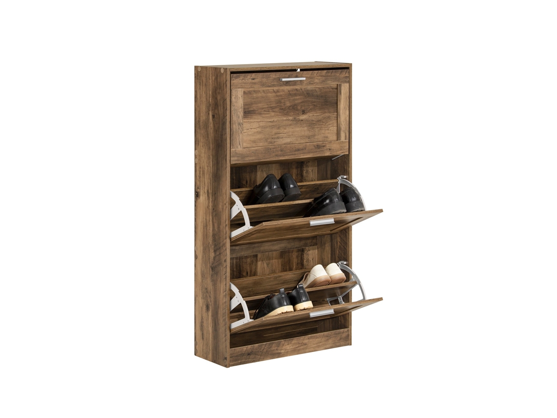 Zapatero Con 3 Solapas Fsr137-L-F Color Madera Natural SOBUY