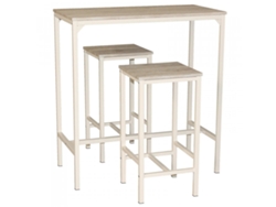 Conjunto de mesa de bar color beige con 2 taburetes, modelo Brasil de Yelloo