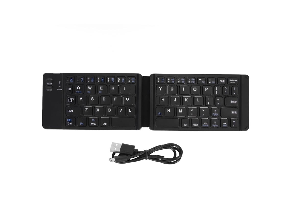 Teclado Bluetooth Plegable, Delgado, Portátil, Inalámbrico, Para Windows 7, 8, Tablet, Notebook Y Móvil, Color Negro.
