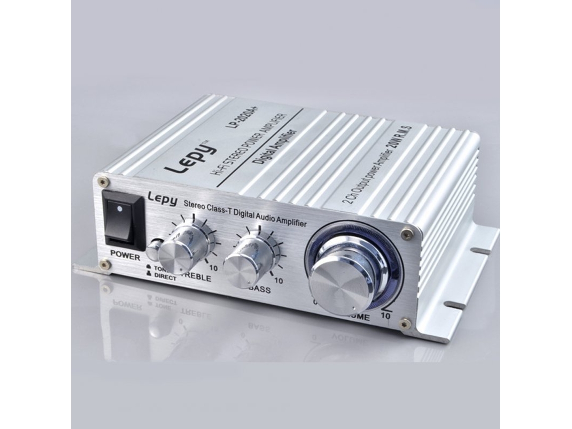 Mini amplificador de potencia LP 2020A amplificador Digital Clase D amplificador de alta calidad plata + fuente de alimentación estándar británica 3A