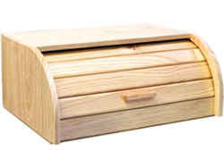 COSHANO Panera de madera con tapa de persiana plegable cesta, alimentos de madera, recipiente con tapa deslizante. (35x25x15cm)