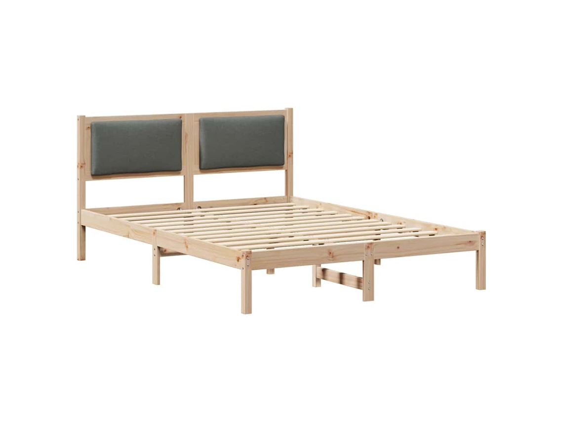 Maison Exclusive - Estructura De Cama Con Cabecera Gris Oscuro 140 X 200 Cm