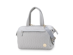 Bolsa de pañales acolchada de gran capacidad para madres y bebés, ideal para usar al aire libre y en cochecitos. Yunzii gris claro.