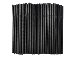 500 pajitas plegables de plástico negras, 6 mm x 21 cm, Rosewell