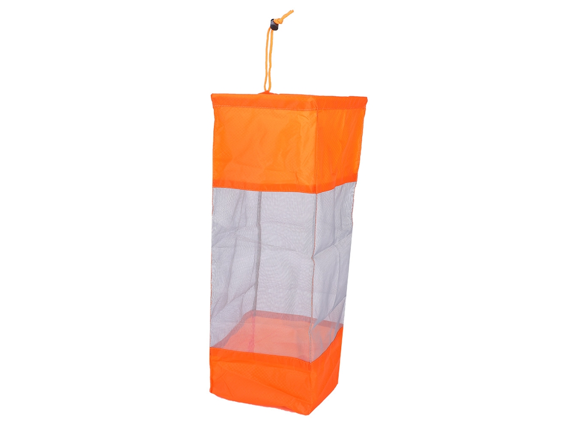 Cesta de lavandería plegable portátil con red de malla y cordón naranja M